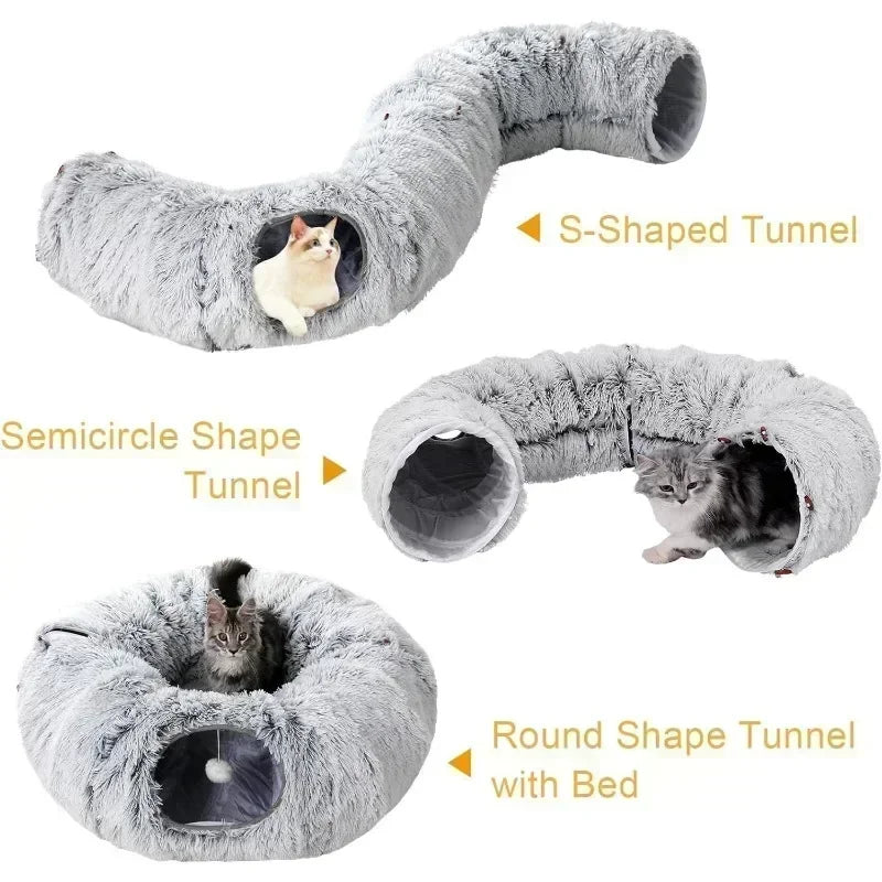 Cozy Round Cat Bed Tunnel
