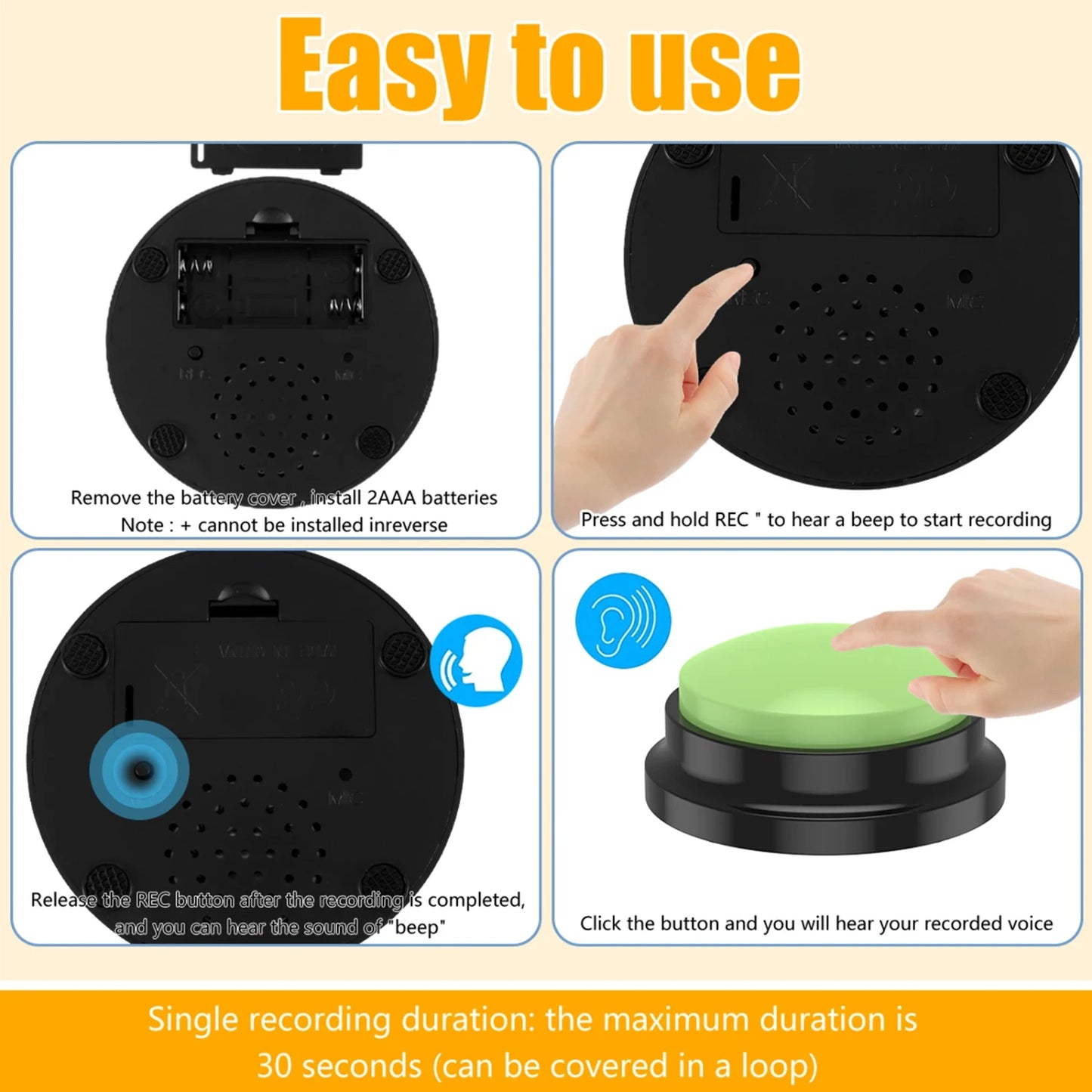 4/6Pcs Recordable Dog Training Buttons