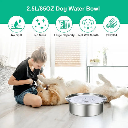 No Spill Stainless Steel Dog Water Bowl