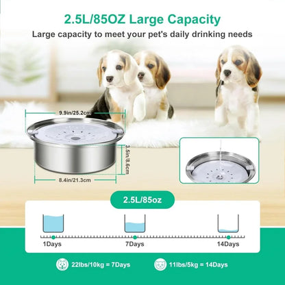 No Spill Stainless Steel Dog Water Bowl