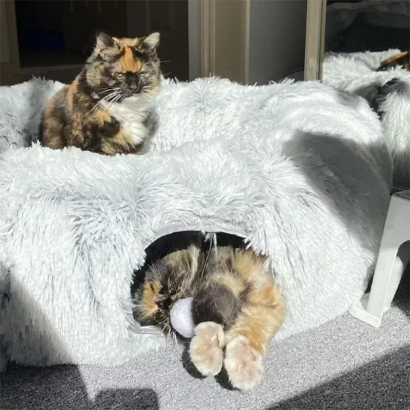 Cozy Round Cat Bed Tunnel