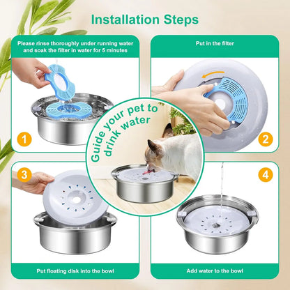 No Spill Stainless Steel Dog Water Bowl